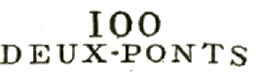 Marque linéaire avec mention 100 DEUX PONTS /