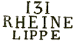 Marque linéaire avec mention : 131 RHEINE LIPPE /