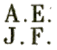 Marque linéaire avec AEJF sur deux lignes /