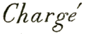 Marque linéaire avec mention CHARGE en lettres penchées /