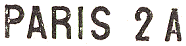 Marque linéaire avec mention PARIS plus chiffre et lettre /