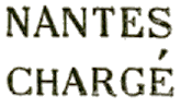 Marque linéaire avec nom de ville et mention : CHARGE /
