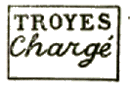 Marque linéaire avec non de ville et mention : CHARGE /