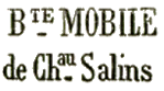 Marque linéaire avec mention Bte MOBILE et nom de ville /