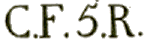 Marque linéaire C.F. (Correspondance Française) numéro de 1 a 5 et R /