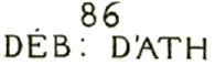 Marque linéaire avec département, mention DEB et nom de ville /