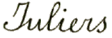 Marque linéaire avec nom de ville en lettre liées /