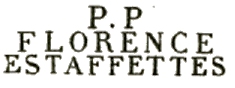 Marque linéaire avec mention : PP FLORENCE ESTAFETTES /