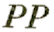 Marque linéaire avec lettres PP inclinées /