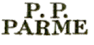 Marque linéaire avec lettres PP, ville sans numéro /