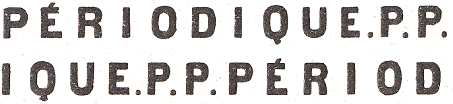 Marque linéaire sans fin avec mention : PERIODIQUE PP FRANCS /