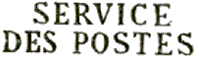 Marque linéaire avec mention : SERVICE DES POSTES /