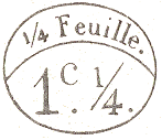 Marque ovale avec mention : 1/4 FEUILLE /