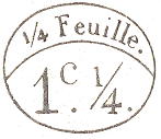 Marque ovale avec mention : 1/4 FEUILLE / 