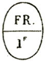 Marque ovale avec mention : FR 1f /