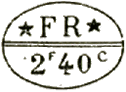 Marque ovale avec mention : FR 2f 40c / 