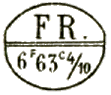 Marque ovale avec mention : FR. 6f 63c 4 10 /