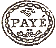 Marque ovale ornée avec mention : PAYE /