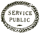 Marque ovale avec mention : SERVICE PUBLIC /
