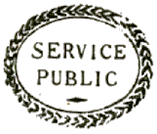 Marque ovale avec mention : SERVICE PUBLIC / 