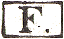 Marque rectangulaire avec lettre F /