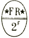 Marque ronde avec mention : * FR * 2f / 