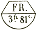 Marque ronde avec mention : FR. 3fr81c /