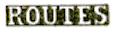 Marque linéaire avec mention ROUTES (lettres blanches sur fond noir) /