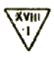 Marque triangulaire de facteur avec chiffre romain et chiffre /