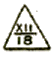 Marque triangulaire de facteur avec chiffre romain trait et chiffre /