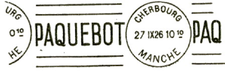 Oblitération mécanique avec mention : PAQUEBOT /