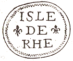 Ovale avec mention ISLE DE RHE et fleurs de lys /