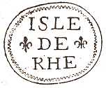 Ovale avec mention ISLE DE RHE et fleurs de lys / 