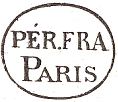 Ovale avec mention : PER FRA PARIS /