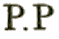 Petite marque linéaire avec lettres PP /