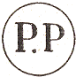 Marque circulaire avec lettres PP /