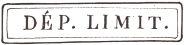 Marque encadrée avec mention DEP. LIMIT. (département limitrophe) /