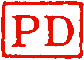 Marque encadre avec mention PD en rouge (port pay jusqu' destination) / 