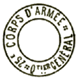 Timbre avec mention : 25e CORPS D ARMEE /