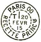 Timbre à date au type 01 avec ville et lettre T en place de la levée /
