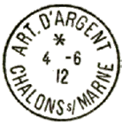 Timbre à date au type 04 avec mention : ART D ARGENT /