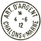 Timbre à date au type 04 avec mention : ART D ARGENT / 