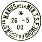 Timbre à date au type 04 avec ville et lettres TSF /