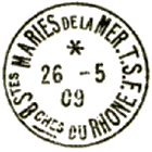 Timbre  date au type 04 avec ville et lettres TSF / 