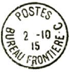 Timbre à date au type 04 avec mention POSTES BUREAU FRONTIERE et lettre /