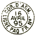 Timbre à date au type 15 avec mention : COR D ADM /