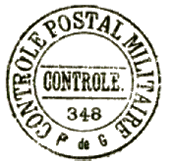 Timbre  date avec mention : CONTROLE POSTAL MILITAIRE / 