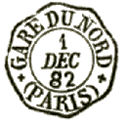 Timbre à date ondulé avec grandes lettres /