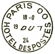 Timbre à date très grand format avec ville et lettres DU /