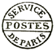 Timbre avec mention : SERVICE POSTES DE PARIS / 